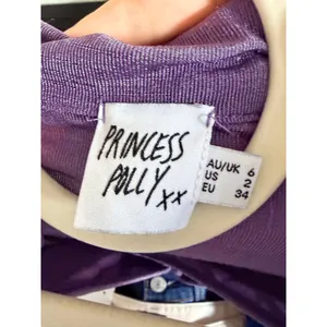 Princess Polly‎ Purple Long Sleeve Ruched Ring Detail Mini Dress Size 2 thumbnail 4
