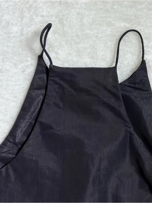 Zara Black Satin Halter Strappy Crop Top Medium thumbnail 5