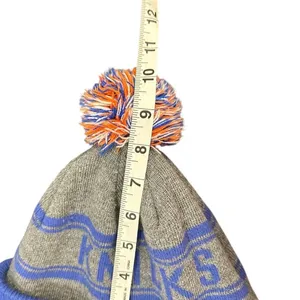 New York Knicks Adidas Blue, Orange, Gray Winter Bobble Hat thumbnail 8