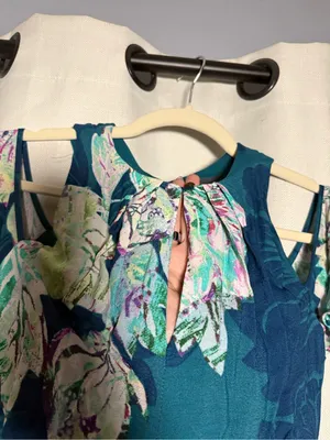 Maeve by Anthropologie Floral Elia Dress in Turquoise Size 2 thumbnail 8