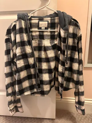 American Eagle flannel hoodie thumbnail 1
