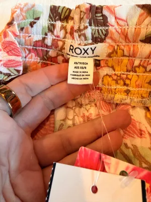 Roxy Viva La Vida Wide Leg Beach Pants XS NWT EcoVero Floral Resort Tropical thumbnail 2