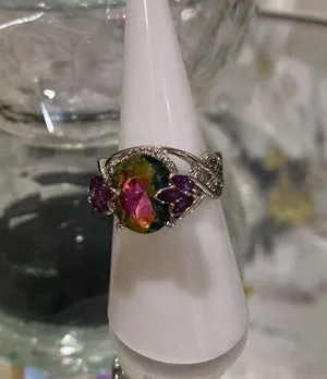 𝅺NWT Sterling Silver Amethyst Ring Size 6 Purple thumbnail 1