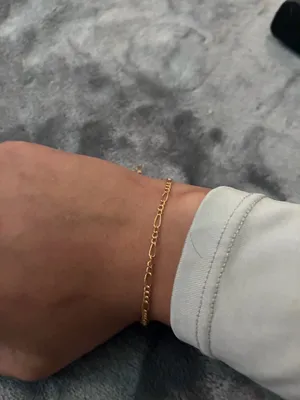 Gold Figaro Chain Bracelet Chain, FREEship thumbnail 3
