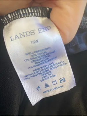 Lands End black wrap front tankini top swimsuit bathing suit vacation resort 18W thumbnail 4