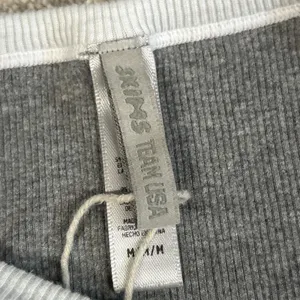 Skims Tee Shirt Womens Medium Olympic Oversized Team USA Gray Ribbed Lounge thumbnail 3