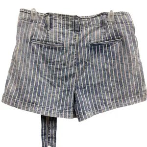 American Eagle Outfitters High Rise Tie Belted Striped Jean Shorts Plus Size 14 thumbnail 8