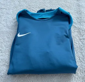 Nike Womens Sz M Dri-Fit Long Sleeve Blue Running Athleisure Luxe Preppy Sports thumbnail 1