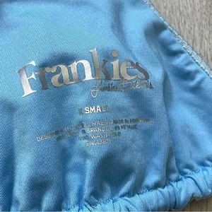 Frankies Bikinis Bikini Top polka dot sparkly womens Blue (xsmall) halter swim thumbnail 3