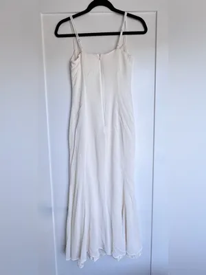Reformation Portofino Ivory Off-Shoulder Slip Midi Dress Size 4 thumbnail 6