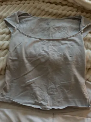 Brandy Melville light blue cotton crop top in a S thumbnail 1