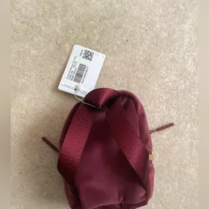 Lululemon Athletica Red and Gold Mini Bag Backpack Charm Nano Velour thumbnail 2