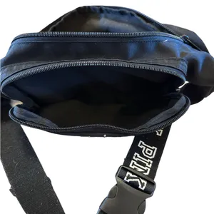 PINK Victoria's Secret Black Belt Bag with Silver Accents thumbnail 4