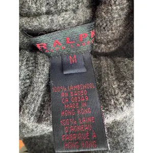 Ralph Ralph Lauren Vintage 100% LambsWool Knit Turtleneck Sweater Crest Medium thumbnail 6
