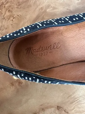 Madewell Black Linebreak Teddy Loafer Fabric Leather Lined Flat Shoes Size 9 thumbnail 5