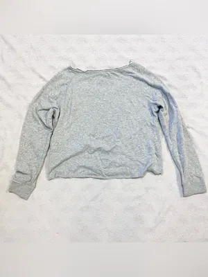 AEROPOSTALE Heather Gray Heart Graphic Lightweight Sweater Large thumbnail 3