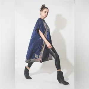 Anine Bing Walker Viper Blue Snake Tee in Washed Black, Size Medium thumbnail 5