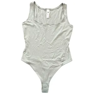 Lululemon S Jade Gray Wundermost Ultra Soft Nulu Square Neck Sleeveless Bodysuit thumbnail 4