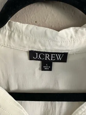 J.Crew Off-White Silk-Blend Long Sleeve Popover Blouse - Women’s Large thumbnail 2