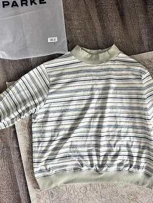 NWT Parke Striped Mockneck Pullover thumbnail 4