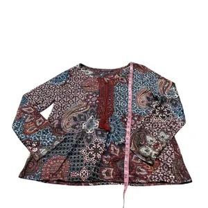 GLORIA VANDERBILT long sleeve bohemian top thumbnail 2