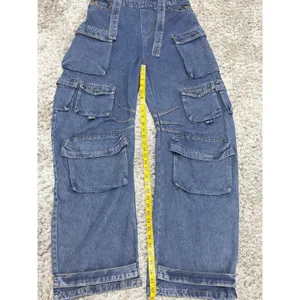 N.1LA Women’s Barrel Leg Denim Overalls Size M Y2K Cargo Jeans Multi Pocket thumbnail 12