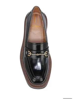 Sam Edelman Black Patent Lug Sole Loafer with Gold Bit thumbnail 2