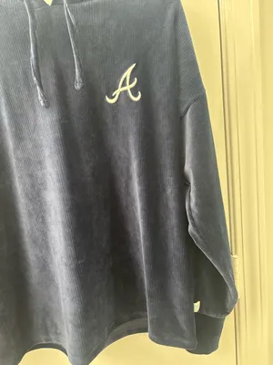 Atlanta braves touch navy end line pullover hoodie thumbnail 5
