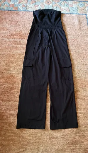 Zara Strapless Cargo Jumpsuit by Zara Black Size XS thumbnail 12