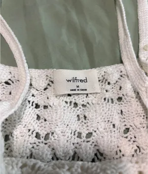 Aritzia Wilfred Gemma White Crochet Tank thumbnail 5