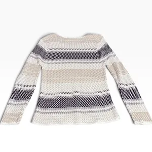 Vintage 90s Basic Editions Cotton Open Knit Striped Sweater Large y2k retro thumbnail 2