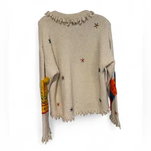 Elana Carello Vintage Knit cardigan sweater ugly winter sweater Christmas M thumbnail 2