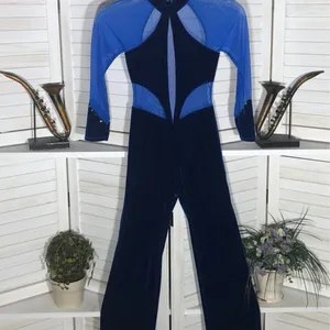Vintage 90s dancer costume jumpsuit velvet sheer mesh balletcore punk goth alt thumbnail 3