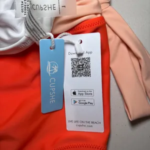 Cupshe NWT Orange And White Bowknot One piece Swimsuit Large‎ thumbnail 5