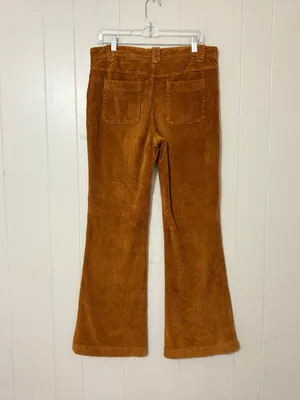 Free People Mid Rise Corduroy Flare Pants Rust Brown Size 8 thumbnail 4