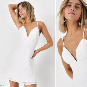 LULUS Bridal Bachelorette Engagement Bridal Shower Sexy Flirty Floral Mini Dress thumbnail 2