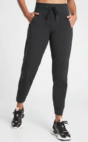 Athleta Trekkie North Black Athletic Jogger Elastic Waist Drawstring Size 14 thumbnail 1