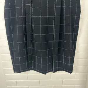 Liz Claiborne Career Black Windowpane Tie Waist Skirt Size 14 thumbnail 5