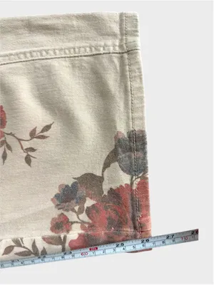 Easel Floral Print Barrel Denim Pants Size L thumbnail 5