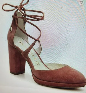 Anne Klein Ganice Tan Pink Platform Lace Up Wrap Around Heels + 🆓🎁 thumbnail 2