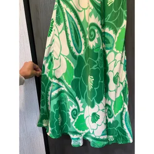 Farm Rio Tropical Cutout Satin Midi Slip Dress Green Size XS Resortwear thumbnail 11