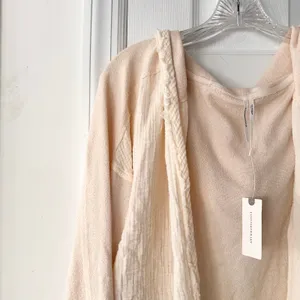 By Anthropologie Yvonne Dolman Cream Open Waterfall Shawl Cardigan NWT Small thumbnail 3