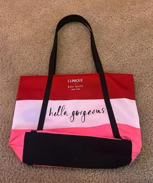 Unused Clinique X Kate Spade Shopping Shoulder Travel Tote Large Bag thumbnail 1