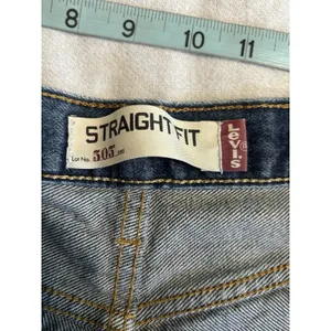 Levis 505 Zip Logo Straight Leg Size 36x32 Mid Rise Cotton Med Wash Cotton thumbnail 5