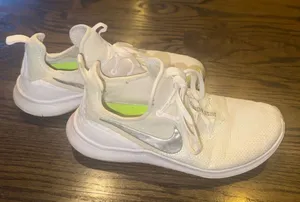 Nike White and Silver Sneakers thumbnail 1