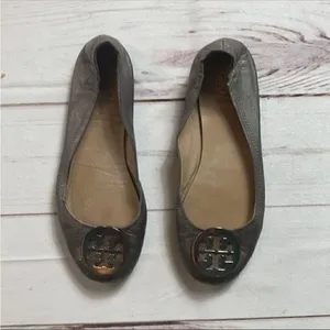 Tory Burch Minnie Travel Ballet Flats In Gunmetal thumbnail 12