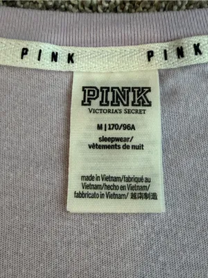 Victoria’s Secret PINK Lavender V-Neck Sleep Tee Shirt Dog Logo Medium thumbnail 6