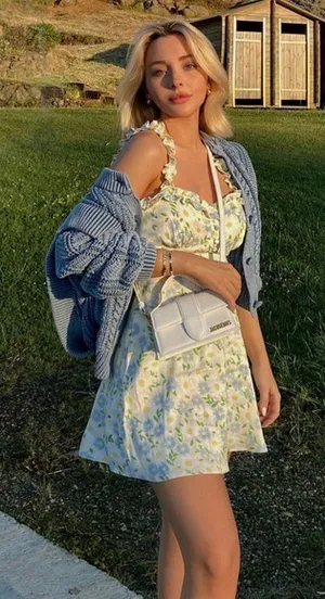 BNWT ZARA Pastel Floral Satin Sweetheart Ruffle Strap Mini Dress thumbnail 1