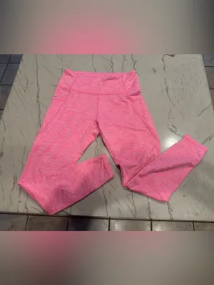 Cabana by Crown & Ivy Pink Space Dye High Waisted Athletic Leggings Pockets Med thumbnail 4