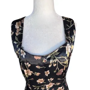 Vintage All That Jazz Dark Floral Criss Cross Open Back Midi Dress Romantic Boho thumbnail 8